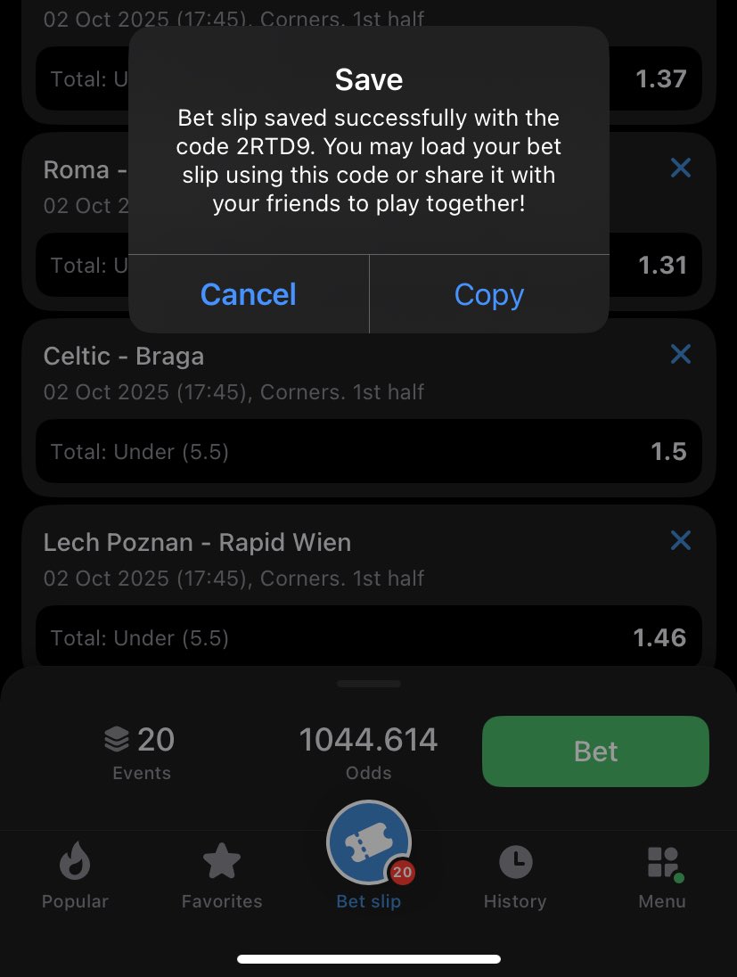 Corner tips on 1xBet