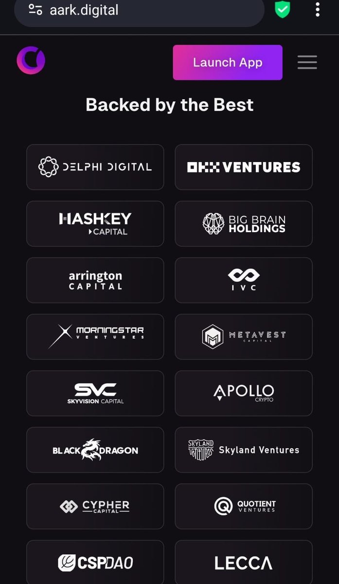 cyber_tron22's tweet photo. 🚀 $AARK isn’t just another token — it’s backed by giants.
🔹 Delphi Digital
🔹 OKX Ventures
🔹 HashKey Capital
🔹 Morningstar Ventures
🔹 Apollo Crypto
...and many more top-tier VCs.
Big brains. Big money. 🟣🌐🔥
#AARK $Aster $apex #DexSeason https://t.co/CdX4cvI9KM