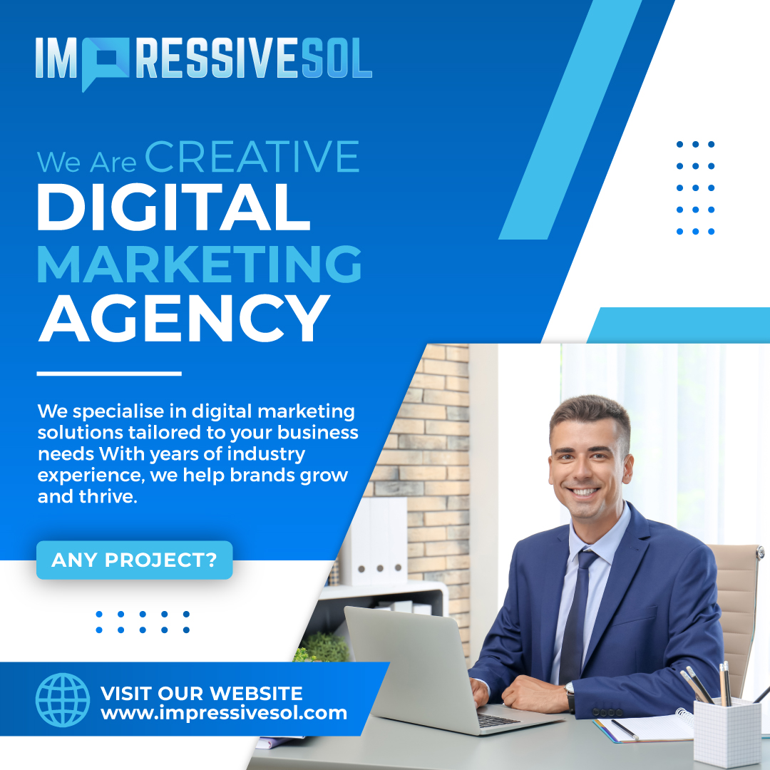 🚀 ImpressiveSol – Creative digital marketing agency!
Tailored solutions to help your business grow and thrive.
📍 Visit: impressivesol.com
#DigitalMarketing #BrandGrowth #BusinessSuccess #ImpressiveSol