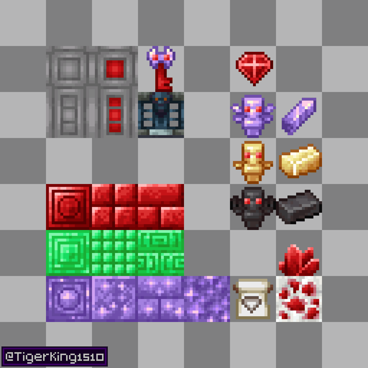 TigerKing1510's tweet photo. Rubíes! El mineral perdido de Minecraft y un uso que podría tener: totems y bloques
#Minecraft #Pixelart #Blockbench #Modelo3D #MinecraftDrops #Rubíes https://t.co/cnx3SPdsRp