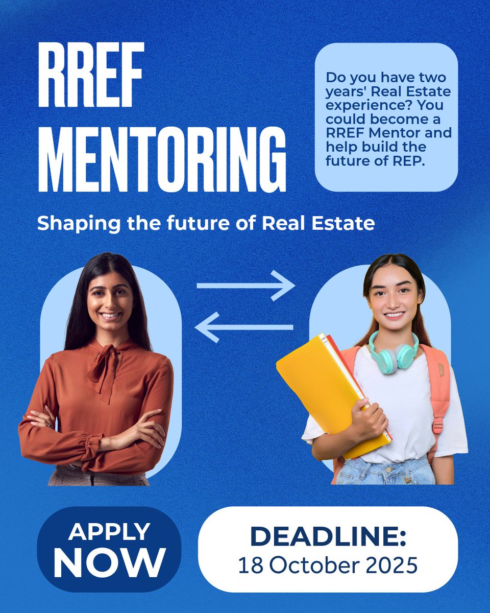 👉If you have over 2 years of Real Estate experience, you could become a RREF mentor! Apply today: bit.ly/4mBoWuT

💼Or, learn more about what being a mentor entails here: bit.ly/4npfVGu

#RREF #RREFCharity #Mentoring #RealEstate #Planning #Charity