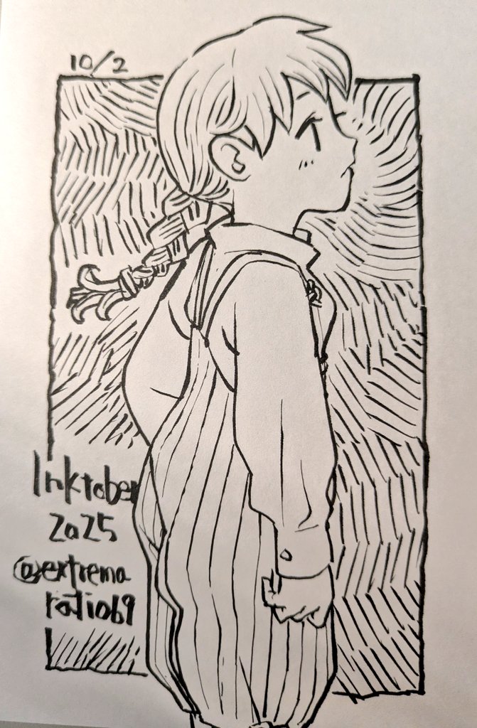#Inktober2025 
#インクトーバー2025 
2日目 