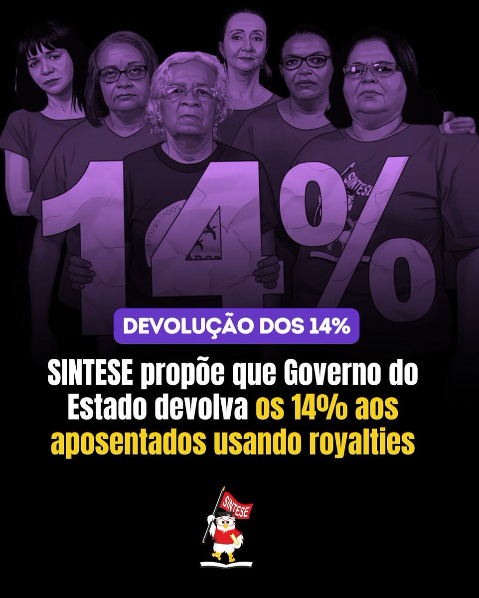 sintese's tweet photo. SINTESE propõe que Governo do Estado devolva os 14% aos aposentados usando royalties. 📚

Leia mais em: https://t.co/2yeuwAE2AQ https://t.co/8UCTtpe0HJ
