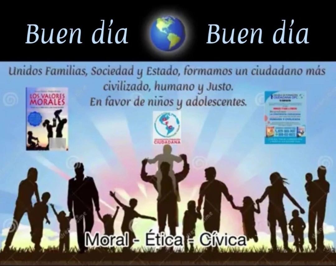 Buen día ciudadanos, representantes de la Nación.

Por lo tanto; en el ejercicio de sus deberes y derechos, deben asumir palabra y ejemplo, que no atente contra la Ética, Moral y Cívica.

Cuidando su familia, sociedad, Estado.

Demostrando ser civilizados, humanos y justos.