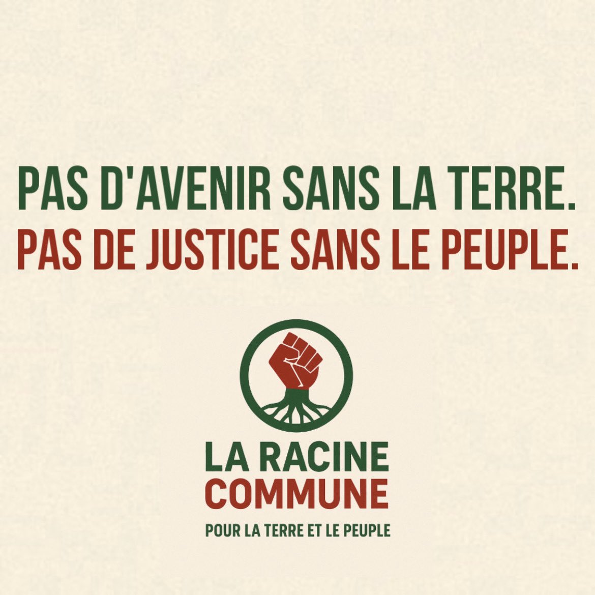 LaRacineCommune's tweet photo. C’est cette voie que La Racine Commune veut incarner : réancrer la politique dans le réel, unir les combats sociaux et écologiques, rendre la parole au peuple. https://t.co/JXxBBgD51P