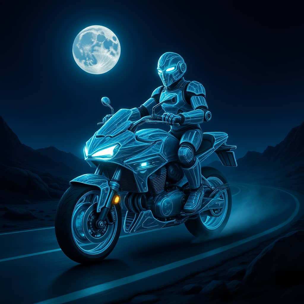 specialpromise3's tweet photo. @Sogni_Protocol
 
@TzApac
 
@Tezos
 
My Sogni thread challenge
 Sogni user name - 
@specialprom

Flux.1 Kontext on Sogni  

motorcycle made of crystal and ice, glowing softly in the moonlight, riding along the road

1. sci-fi https://t.co/FyeP1LM9zj