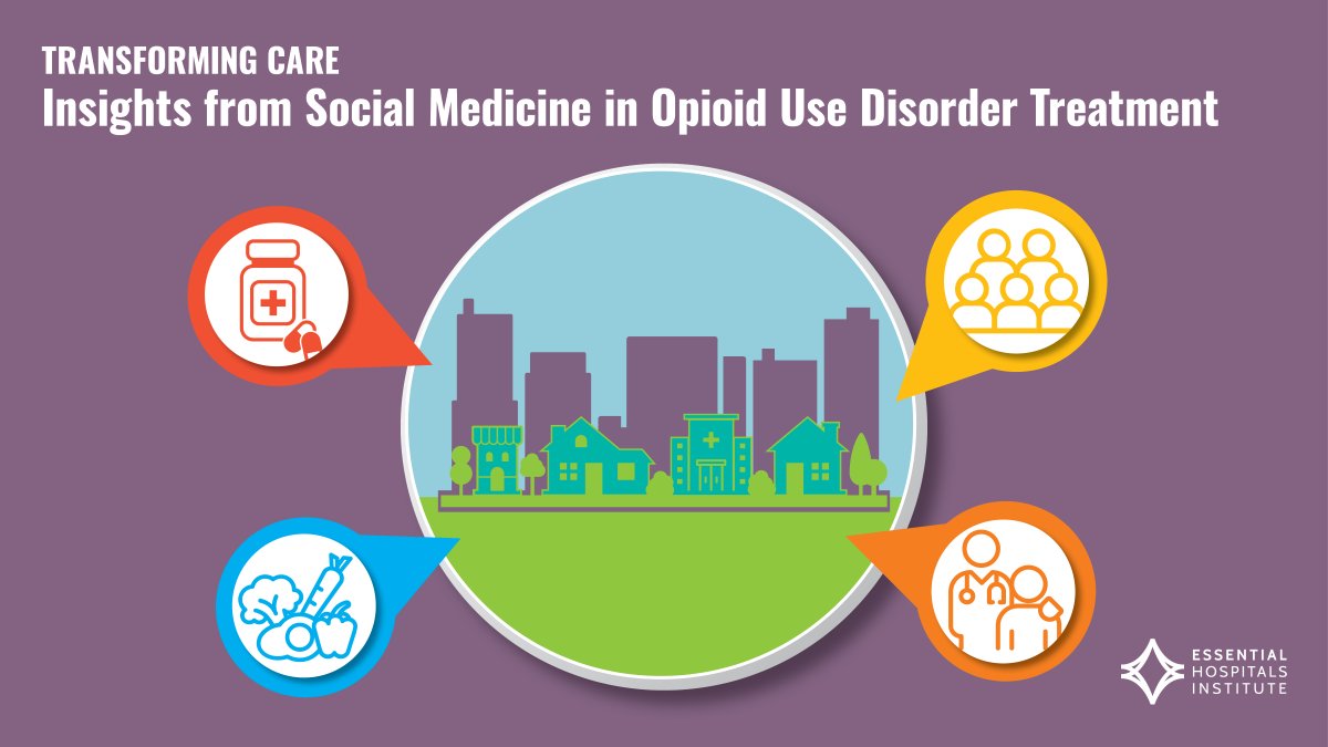Nine #EssentialHospitals worked for a year to learn more about how targeting social and environmental determinants of health can help improve #opioid use disorder treatment. The results in our recent report can inform hospitals around the country. bit.ly/4nrLqzI