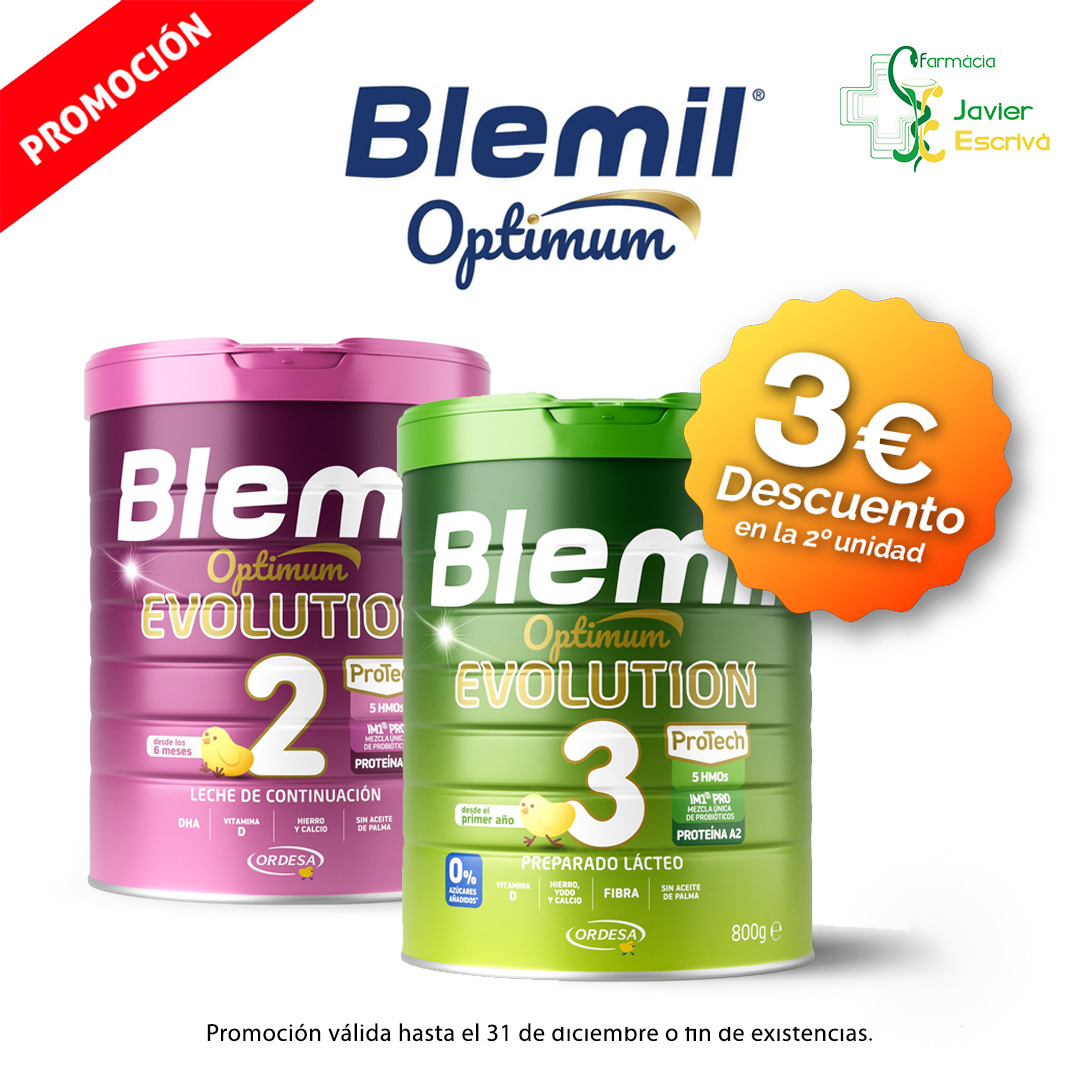 En la Farmacia Escrivà tenemos Blemil Optimum Evolution en promoción. 3€ de descuento en Blemil 2 y Blemil 3.

Promoción válida hasta final de existencias.

En nuestra web puedes ver más información sobre estos productos:
farmaciaescriva.com