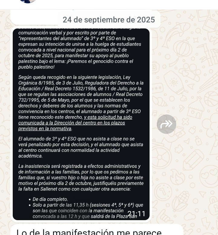 Crisymas's tweet photo. @rtvenoticias @LasMananas_rne No es cierto, a mis hijos los convocaron el día 24 de septiembre para la manifestación de hoy. https://t.co/PdBTx2DuaW