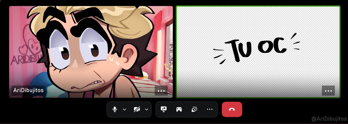 AriDibujitos's tweet image. Mini colab con la comunidad chida! Dibuja tu oc o avatar interactuando conmigo en llamada de Discord ALÓQUENSE!!
Luego publícalo con el #Arillamadita para que lo vea!!
plantilla en png: imgur.com/a/rNxnMhY