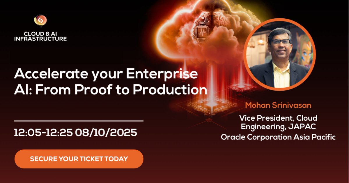 MySQL's tweet image. ℹ️ You are cordially invited to join Mohan Srinivasan, Vice President of Cloud Engineering, JAPAC, for an insightful session on scaling AI within enterprises at TechWeek SG next week! Discover strategies for governance and integration to achieve impactful outcomes!

Find out more…