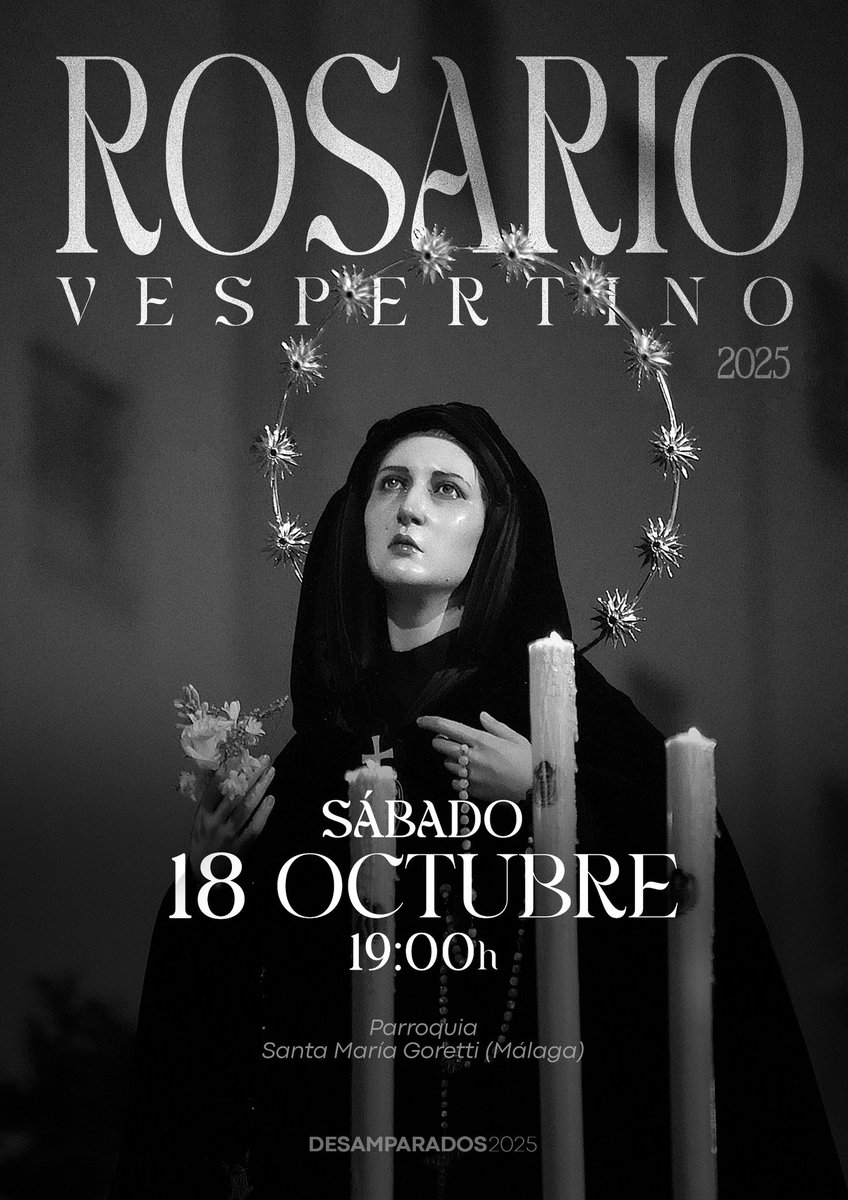 ✝️ Mañana comienzan las inscripciones para acompañar a nuestra titular en el Rosario Vespertino en horario de 19h a 21h

#CofradiasMLG
#SabadodePasion
#SoyPasionista
#DesamparadosMLG