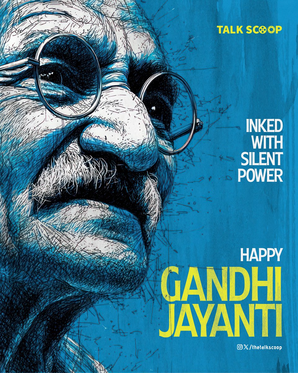 thetalkscoop's tweet photo. #HappyGandhiJayanti 👓
May he inspire you all to walk on the path of truth, peace, and non-violence at every step ahead 😇 https://t.co/jrot5Lh3J3