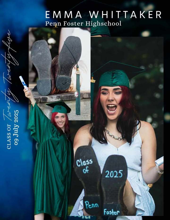 Emma Whittaker is owning it with “Class of 2025”. 🎓💪 

Let’s give a huge shoutout to this amazing grad who’s crushed every challenge along the way. Emma’s hard work and passion are setting her up for an incredible future. Congrats, Emma!