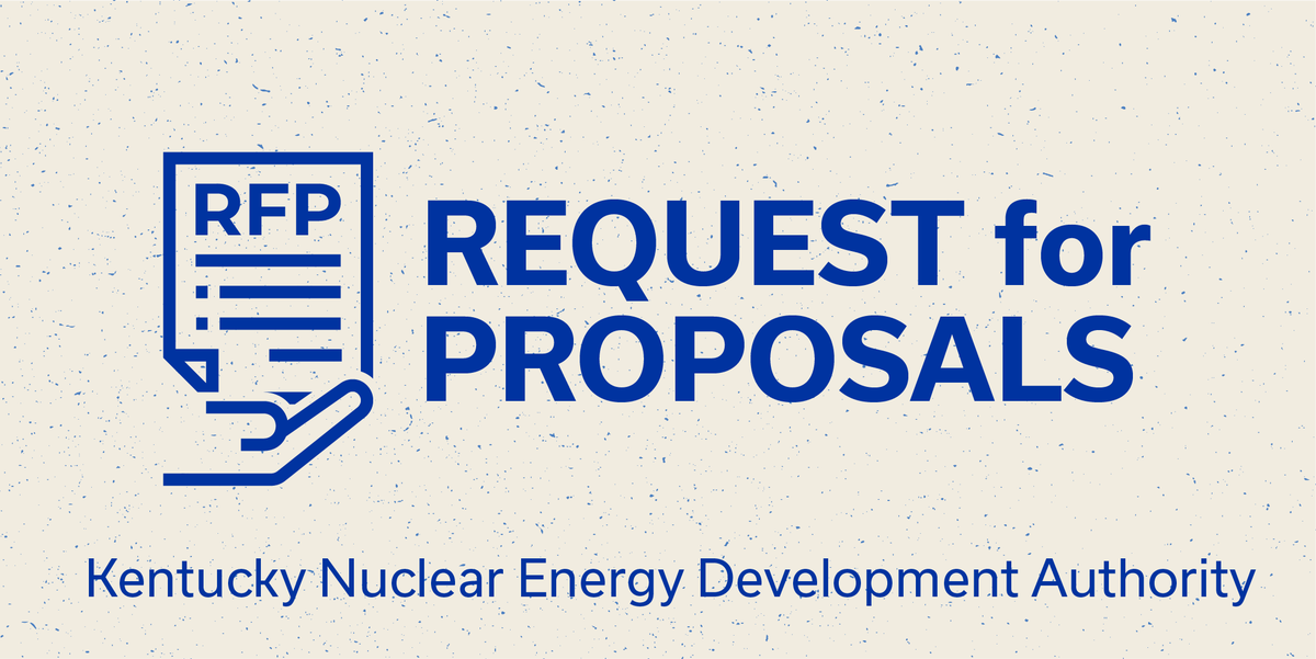 UKCAER's tweet photo. ⚡ Kentucky’s nuclear energy future is here.
 
The Kentucky Nuclear Energy Development Authority (KNEDA) has officially launched a Request for Proposals (RFP) for communities, companies, and organizations across the Commonwealth.
 
KNEDA—established by the 2024 Kentucky General Assembly and administered through the University of Kentucky Center for Applied Energy Research—seeks proposals that advance nuclear energy innovation while driving job creation, regional economic development, workforce training, public health and safety, and sustainability through nuclear energy innovation. 
 
🔹 Funding: Up to $2M per project
 🔹 Deadline: October 31, 2025
 🔹 Full RFP (UK-2561-26): https://t.co/1Q7pY0BWjZ
 
Together, we can build the foundation for Kentucky’s nuclear energy innovation and growth.

Apply here and learn more: https://t.co/e6FS5a6OTh 

#NuclearEnergy #Kentucky #Innovation