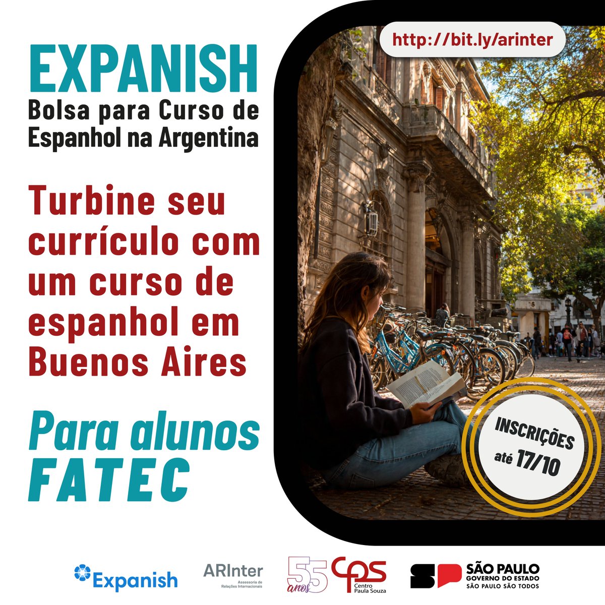 arintercps's tweet image. 📅 Inscrições abertas até 17 de outubro de 2025, pelo Sistema ARInter.
🔗 Edital completo e inscrição em: arinter.cps.sp.gov.br/editais-abertos

🚀 Não perca essa chance de crescer pessoal e profissionalmente em uma das cidades mais vibrantes da América Latina! ❤️🇦🇷

@arintercps #arintercps