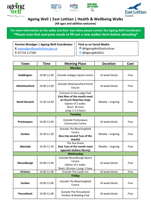 Walking is one of the BEST things you can do for your overall health. It’s low impact, safe and free!

Do you enjoy walking? If so, why not come along to one of our walks. Check out our Walking Programme below⬇️