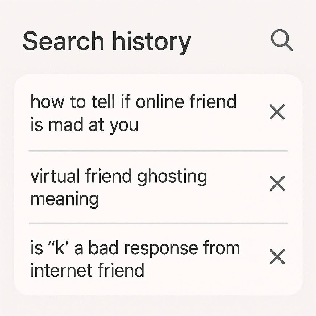 HealthParade's tweet photo. My search history analyzing virtual friendships be like... 🤔

#OnlineFriends #FriendshipProblems #RelatableMeme #VirtualFriend https://t.co/MvMft0vaYl