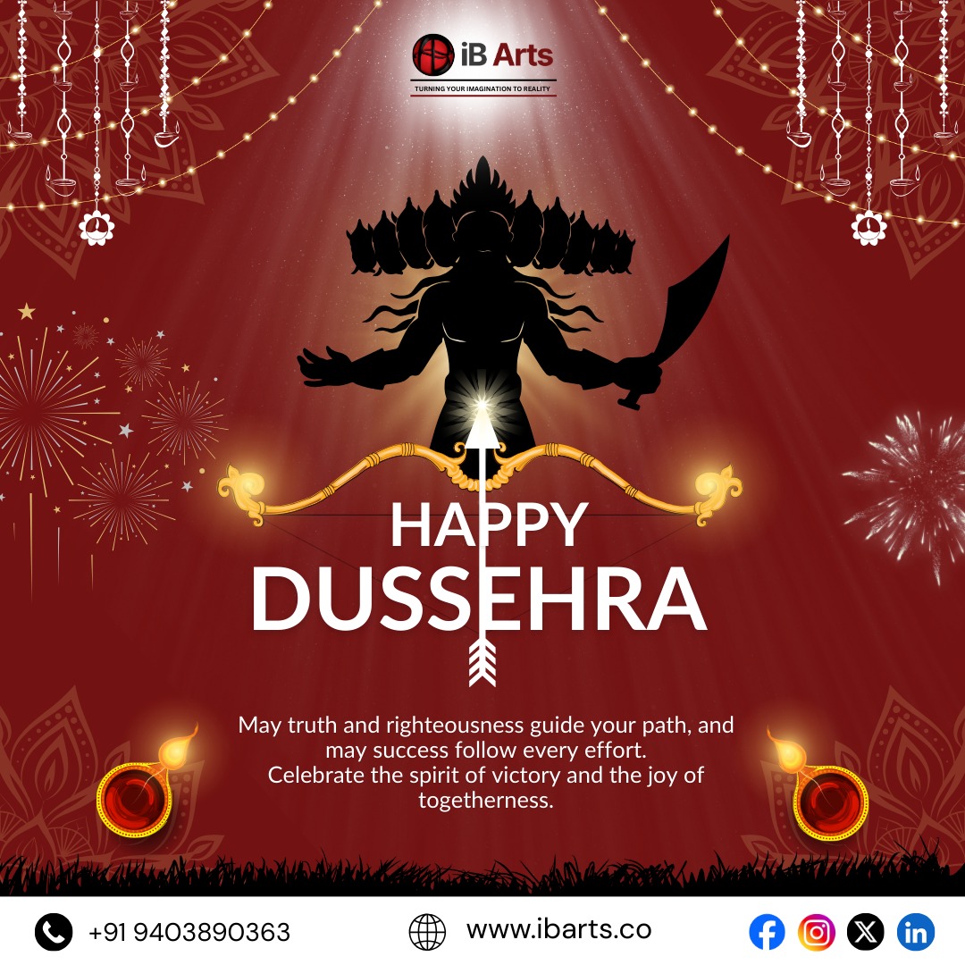 ib_arts_pvt_ltd's tweet image. 🎉 Celebrate Dussehra with iB Arts! 💛

May courage, righteousness, and happiness guide your journey, today and always. 🏹🌟

#iBArts #HappyDussehra #FestiveCheer #JoyfulMoments #CelebrateSuccess #Vijayadashami #FestiveSeason #FestivalOfJoy #SpreadHappiness #CreativeVibes