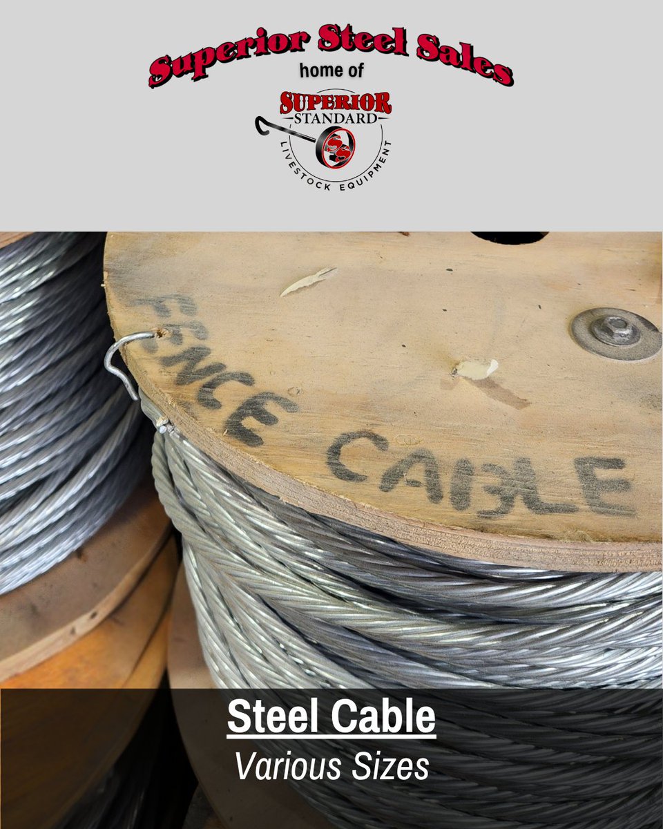 SuperSteelSales's tweet image. Bringing you more options for your pipe fence.
Get your fence posts, pipe, sucker rod, or steel cable--all in one load!

Contact Superior Steel Sales to order yours!
417-358-5555
SuperiorSteelSales.com

#steelcable
#SuperiorSteelSales #SuperiorStandardProducts #getranching