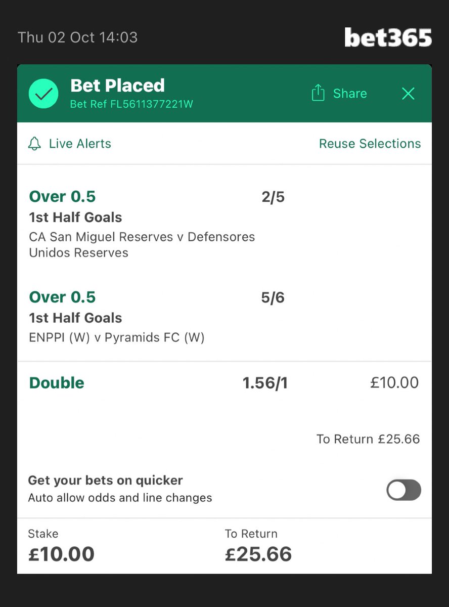 Here we go! 

Add To Your Bet Slip - bet365.com/s/r/5Rwqk

#Football #bet #bets #inplay #money #tips #followers #smm #bet365 #ChampionsLeaugue #LiverpoolFC