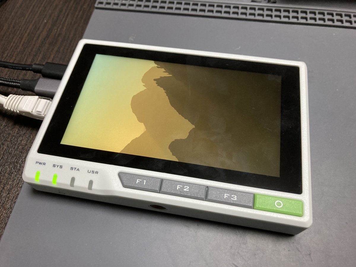 matsujirushi12's tweet image. #reTerminal 、 #Trixie で、ちゃんと画面出た。（横向きではあるがw）
よかったよかった。
細かいところは明日確認しよう。
#Seeed