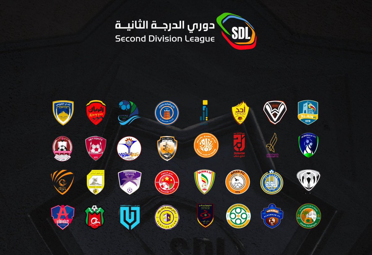 🟦 | الأندية المٌشاركة في دوري الدرجة الثانية للموسم الرياضي 2025 - 2026 م.

• 18 فريقاً سبق لهم الصعود لدوري الدرجة الأولى.
• 14 فريقاً لم يسبق لهم الصعود لدوري الأولى.

• 31 فريقاً سبق لهم اللعب في دوري الدرجة الثانية.
• جبة الفريق الوحيد الذي يلعب لأول مرة في الدوري.