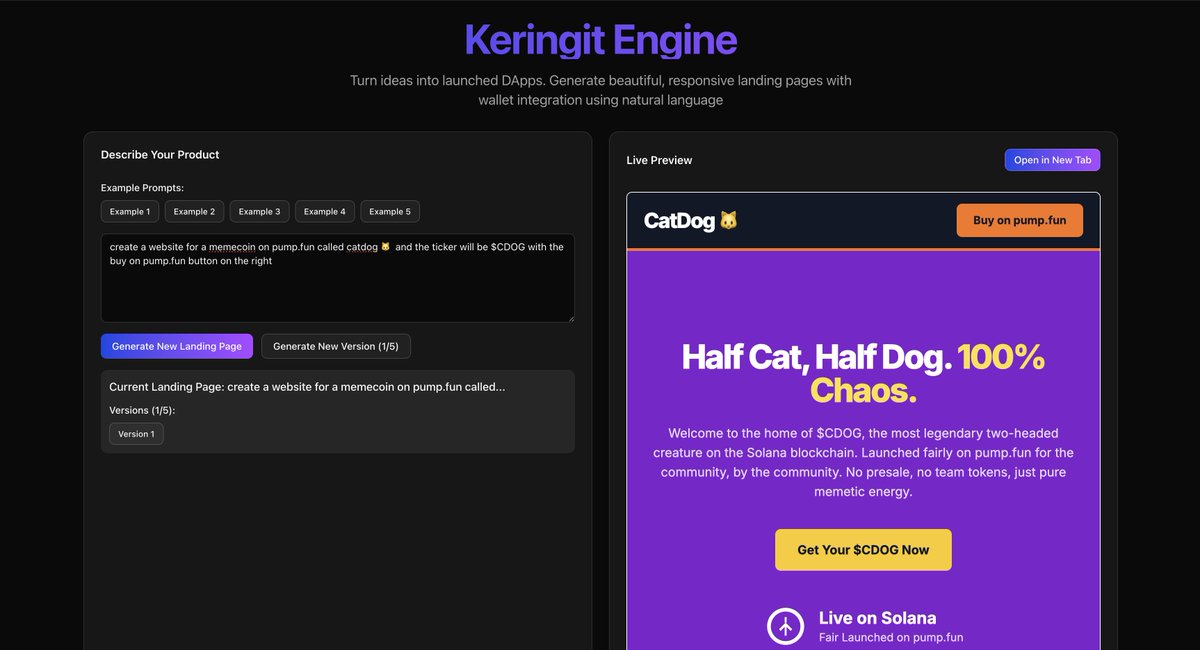 this is the prompt, copies , lore  and all done  automatically handled 

prompt: create memecoin on pump.fun called catdog 🐱  and the ticker will be $CDOG