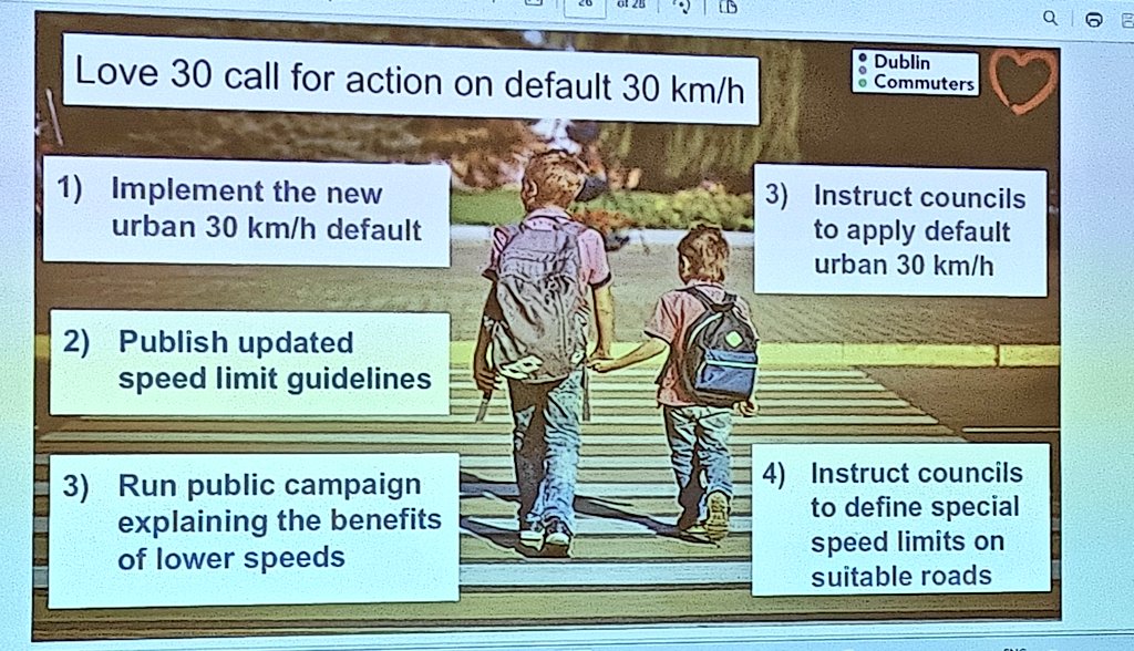 Marie_Casserly's tweet image. Backtracking on 30 km/h urban limits is irresponsible. Slower streets save lives  - especially children, walkers and cyclists. The Government must act now. There’s no valid reason to delay 30 km/h urban speed limits #Love30 #VisionZero