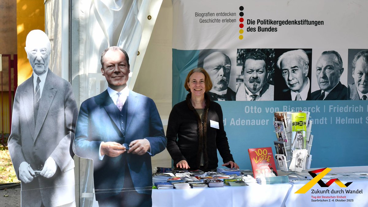 Zukunft durch Wandel – unter diesem Motto wird der Tag der Deutschen Einheit gefeiert. Das dreitägige Bürgerfest findet in Saarbrücken statt und auch wir Politikergedenkstiftungen des Bundes sind auf der Einheitsmeile mit einem Infostand dabei.