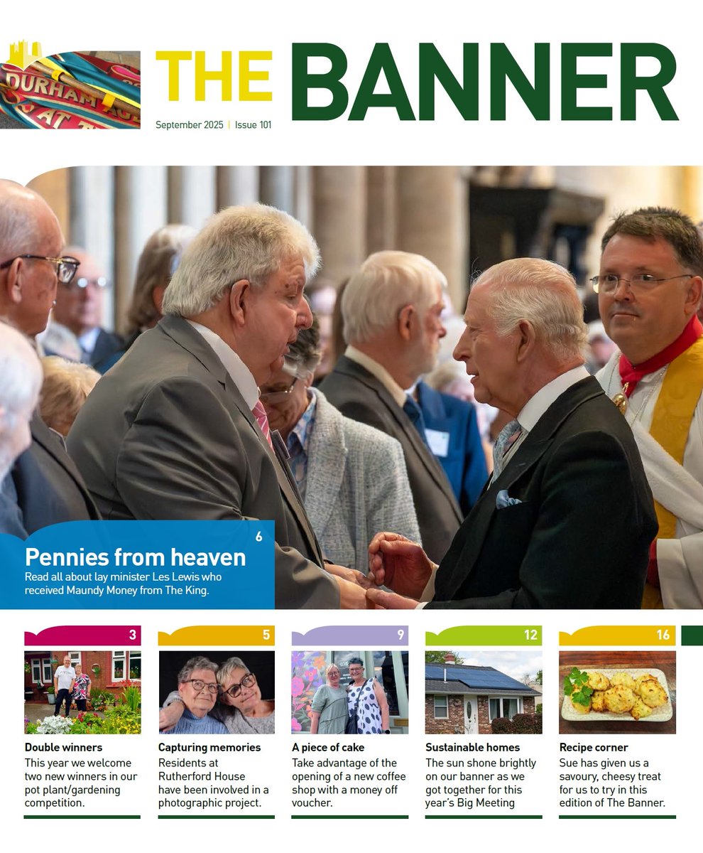 DurhamAMHA's tweet photo. The latest edition of our resident magazine, The Banner, is now available and is packed full of great stories, including a Royal 'encounter',  green-fingered successes and an offer which is a piece of cake.  https://t.co/cCGSHSSdFL https://t.co/Rm91smVb1Y