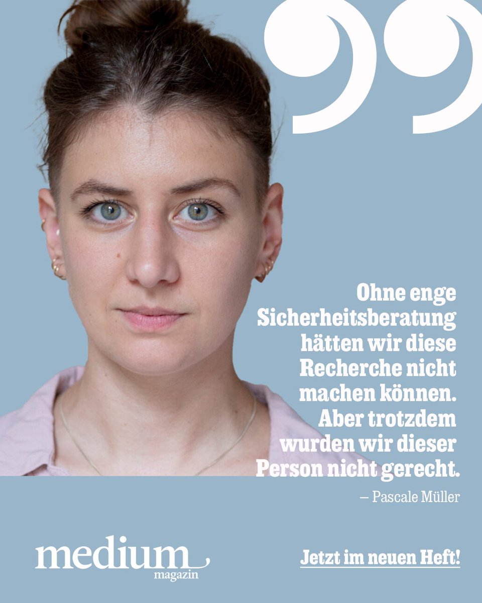 Mutige Protagonist:innen ermöglichen investigative Recherchen – und werden schnell zur Zielscheibe. Unsere Autorin hat mit <a href="/pascalemueller/">Pascale Müller</a>, <a href="/hommer_ich/">Luisa Hommerich</a> und Ulrich Wolf (<a href="/saechsischeDE/">Sächsische.de</a>) gesprochen, um herauszufinden, was guten Protaschutz ausmacht.

mediummagazin.de/mut-braucht-ru…