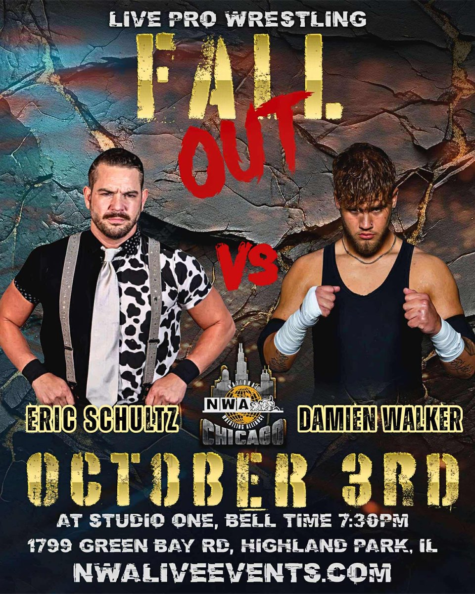 TOMORROW! Don’t miss NWA Chicago at Studio ONE in Highland Park. 

Get your tickets at NWALiveEvents.com and use code NWA16 for that discount! 

#NWA #NWAChicago #Chicago #ProWrestling
