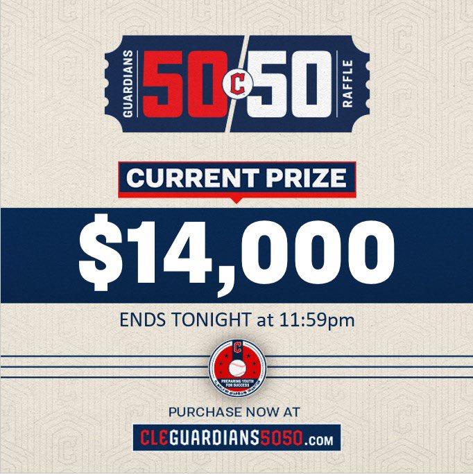 BIG DAY Guards Fans!!! Don’t forget to get your Wild Card 5050 raffle tickets at the ballpark today or online! Go Guards! #Guardsball 
cleguardians5050.com