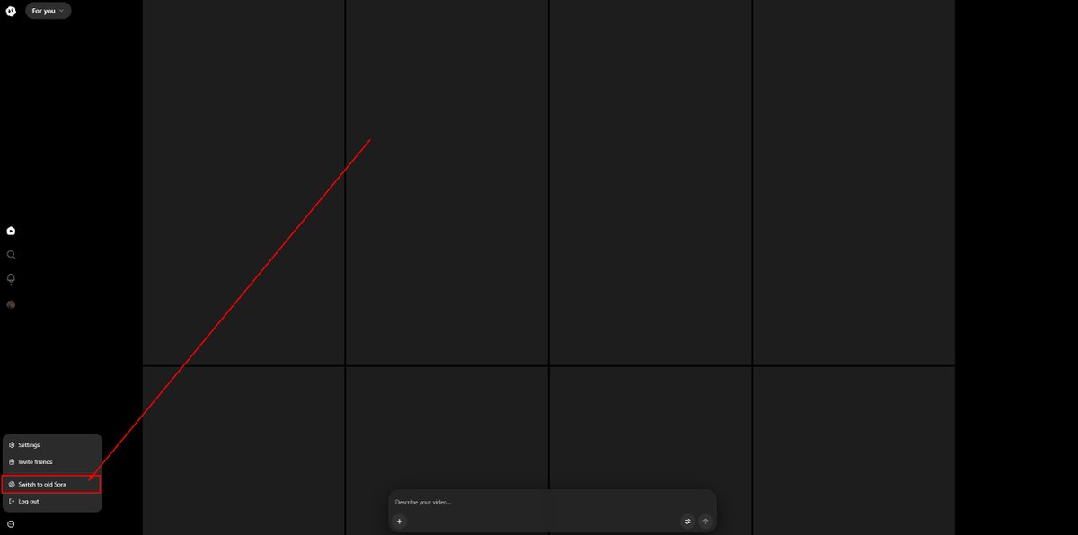 zack_lbd's tweet image. 🚨Guide: How to Remove Watermark in Sora 2 🚨

Step 1 : ➡️ Go to the web version of Sora ➡️ Click on “Use the Old Sora”
(If OpenAI ever asks me to take it down, I will 😅)
#sora #sora2 #openai