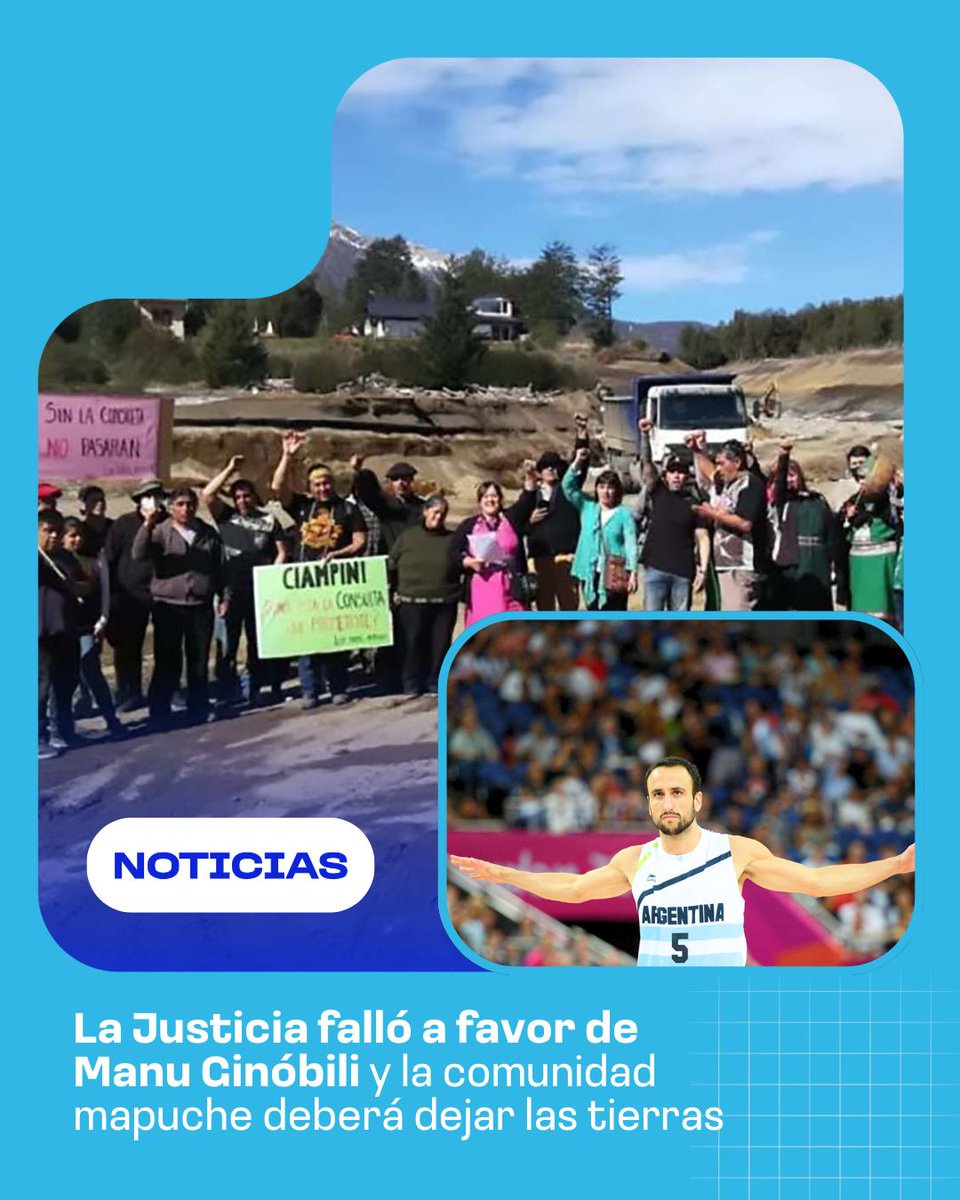 #NoticiasDelDía 🏔️

La Justicia falló a favor de Manu Ginóbili y la comunidad mapuche deberá restituir las tierras 

Leé la nota completa acá  👇🏻
instagram.com/p/DPTuZjvjRcm/

#manuginobili #mapuche #neuquen #villalangostura #usurpacion #inmobiliario #laredrural