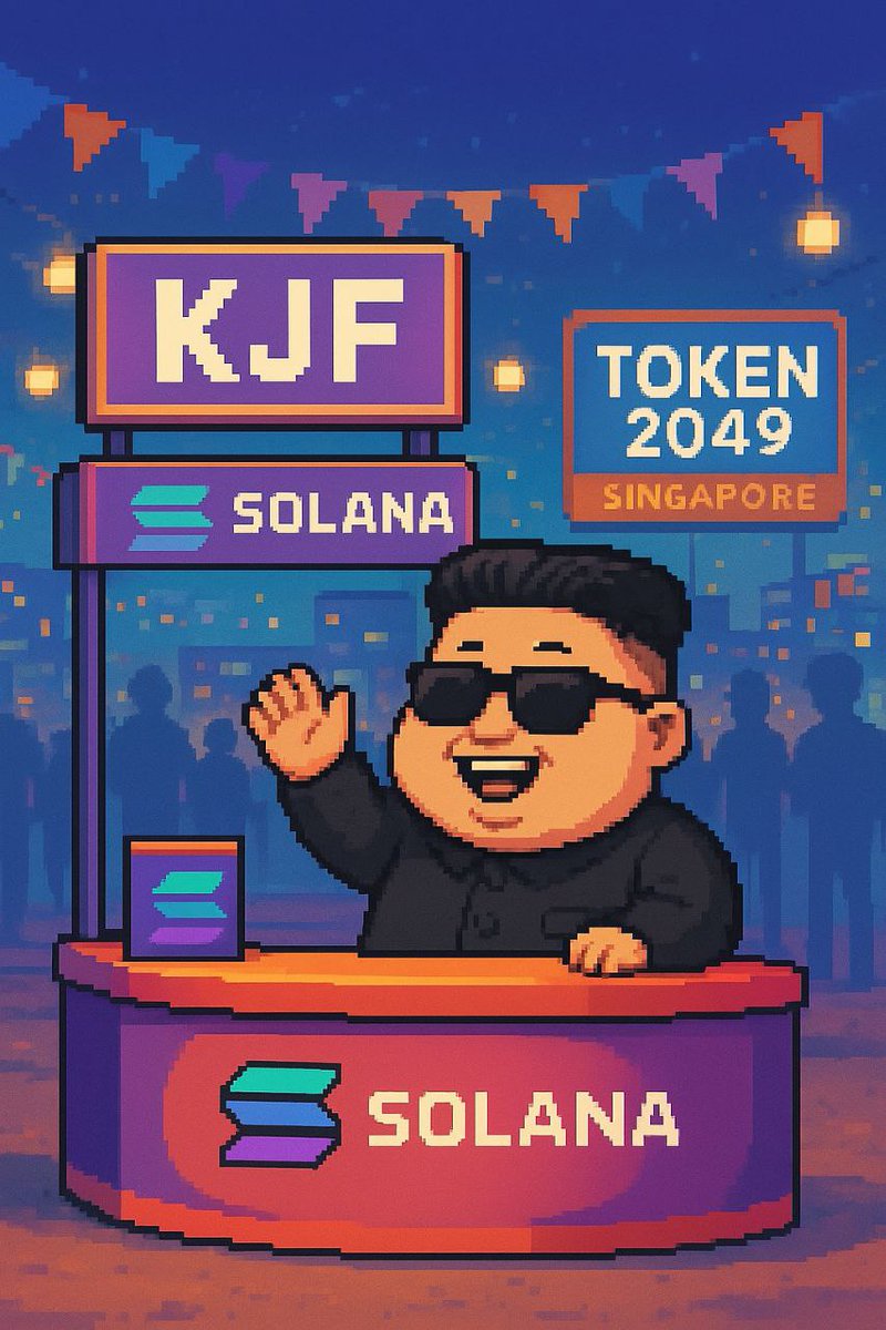 Today I'm making waves at TOKEN2049 Singapore! 🇸🇬🎉

Don’t forget: you can grab yours directly from Phantom Wallet and join the most fun community in crypto!

👉 Stay tuned, because the world tour continues  🌐💜

#KJF #Solana #TOKEN2049 #CryptoCommunity #KimJongFun #SolanaGems