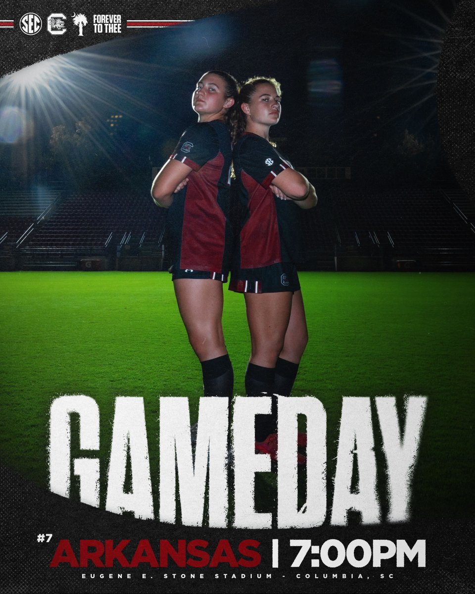 Good morning Gamecocks - it's a top-10 GAMEDAY‼️

🆚 No. 7 <a href="/RazorbackSoccer/">Arkansas Soccer</a> 
⏰ 7:00 PM
📍 Columbia, SC
👻 Spooky Night
📺 <a href="/ESPNU/">ESPNU</a>