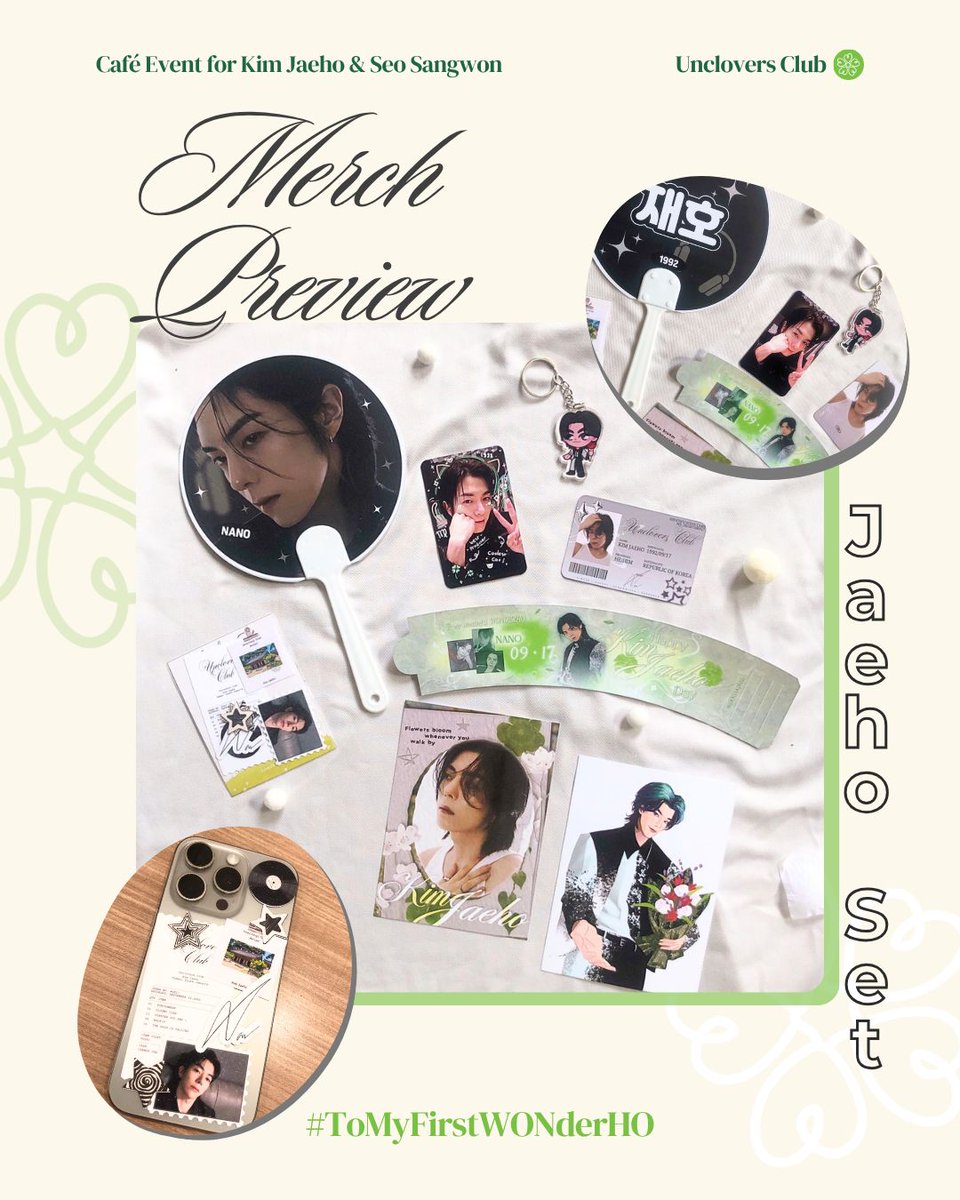 Uncloversclub's tweet photo. Here’s a small preview of the merch! Only 2 days left to mail order! Grab yours now 🍀
🔗 : https://t.co/ZabfUeMPNE
#ToMyFirstWONderHO #UnclesEventINA #김재호 #나노 #NANO #KIMJAEHO https://t.co/skYZeBydgC