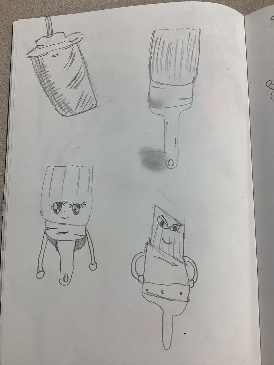 MillbrookWigan_'s tweet image. Can you turn a paint brush into a character, Y4? #mbart #creativeexpression