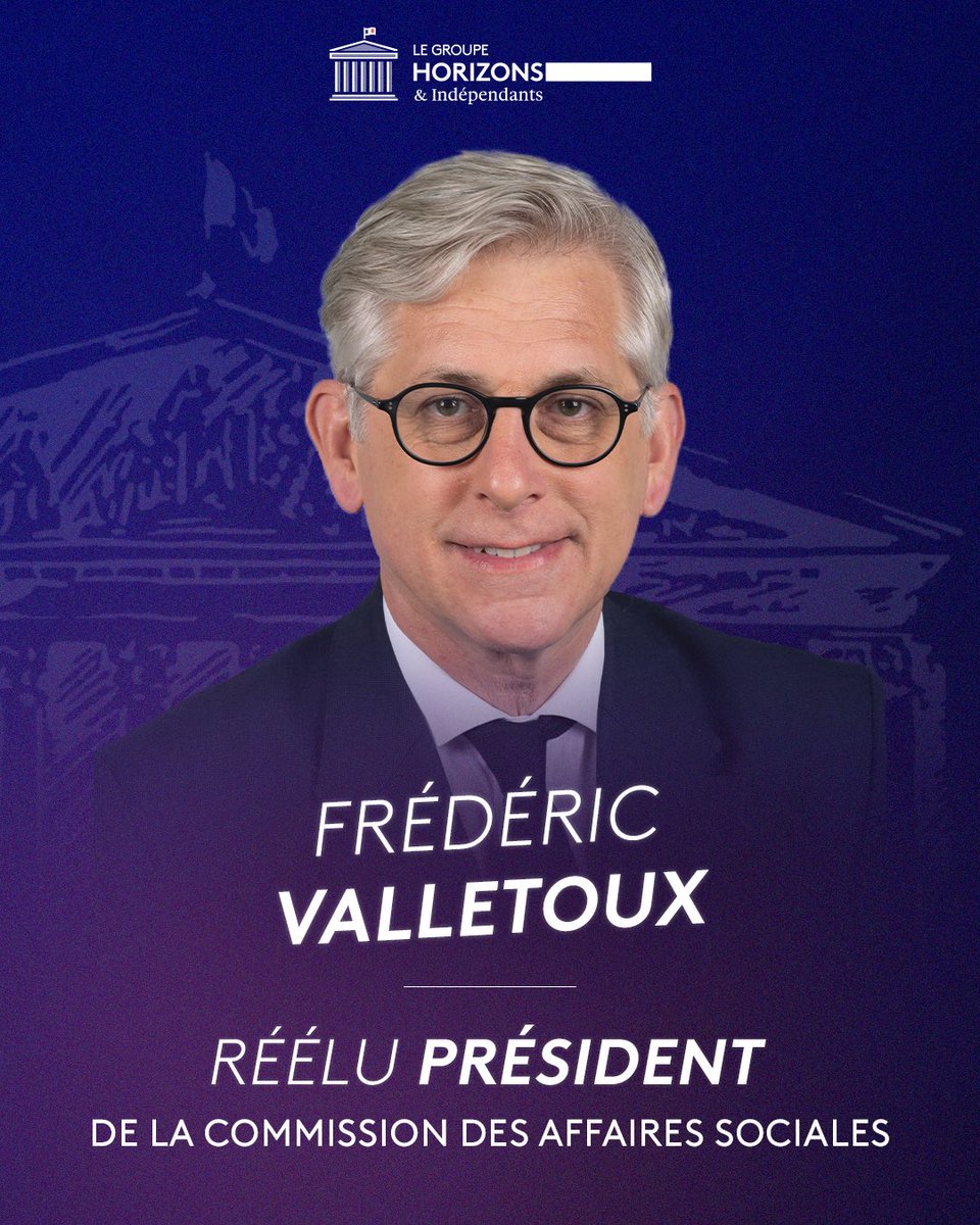 Félicitations à notre collègue <a href="/fredvalletoux/">Frédéric Valletoux</a> réélu Président de la commission des affaires sociales de l'<a href="/AssembleeNat/">Assemblée nationale</a> !

#DirectAN #AssembléeNationale