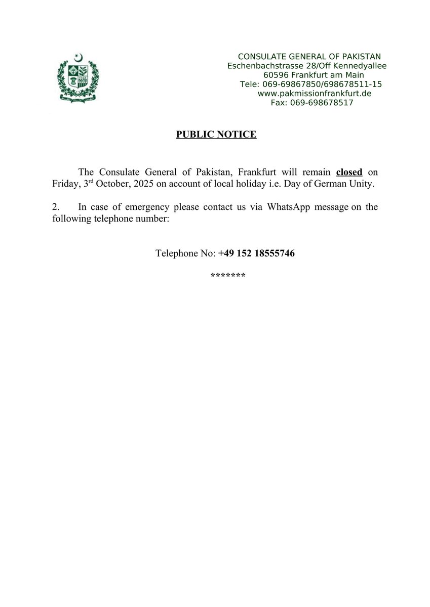Pakistan Consulate General Frankfurt (@pakinfrankfurt) on Twitter photo 