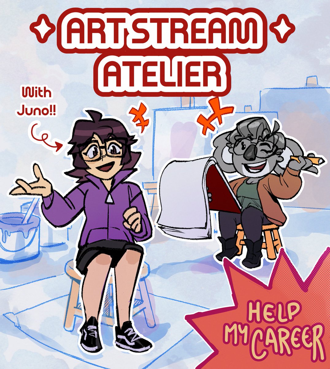 Next Art Stream Atelier's guest will be <a href="/JunoSongsYT/">Juno Songs</a> !!

I'm so excited to talk and share our thoughts on what makes us happy while creating, our personal experiences, and much more!

See you on Twitch, Monday 6th at 8 pm (UTC+00:00)

#artstreamatelier