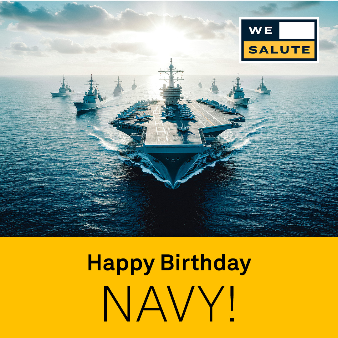 Happy 250th Birthday to the U.S. Navy! ⚓

For 250 years, America's sailors have stood the watch with Honor, Courage, and Commitment. To all who have served, past and present: thank you.

Fair winds and following seas!

#NavyBirthday #USNavy250 #Hooyah #WeSalute
