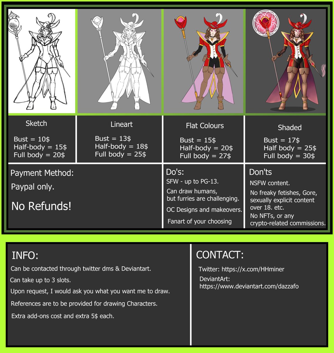 I am pleased to announce the opening of my own commissioning services! If you have any questions, please don't hesitate to ask me.
#commissionsopen