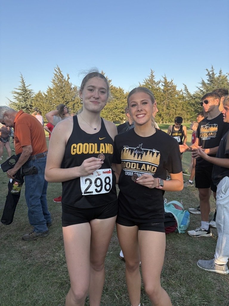 goodlandAD's tweet photo. Shout out to two of our Cowgirl Cross Country runners, Senior Jayslin Gabel, who placed 6th, and Junior Emily Stargill, who placed 10th at the Oberlin meet on Tuesday. Way to represent! https://t.co/cEQSFmsAAI