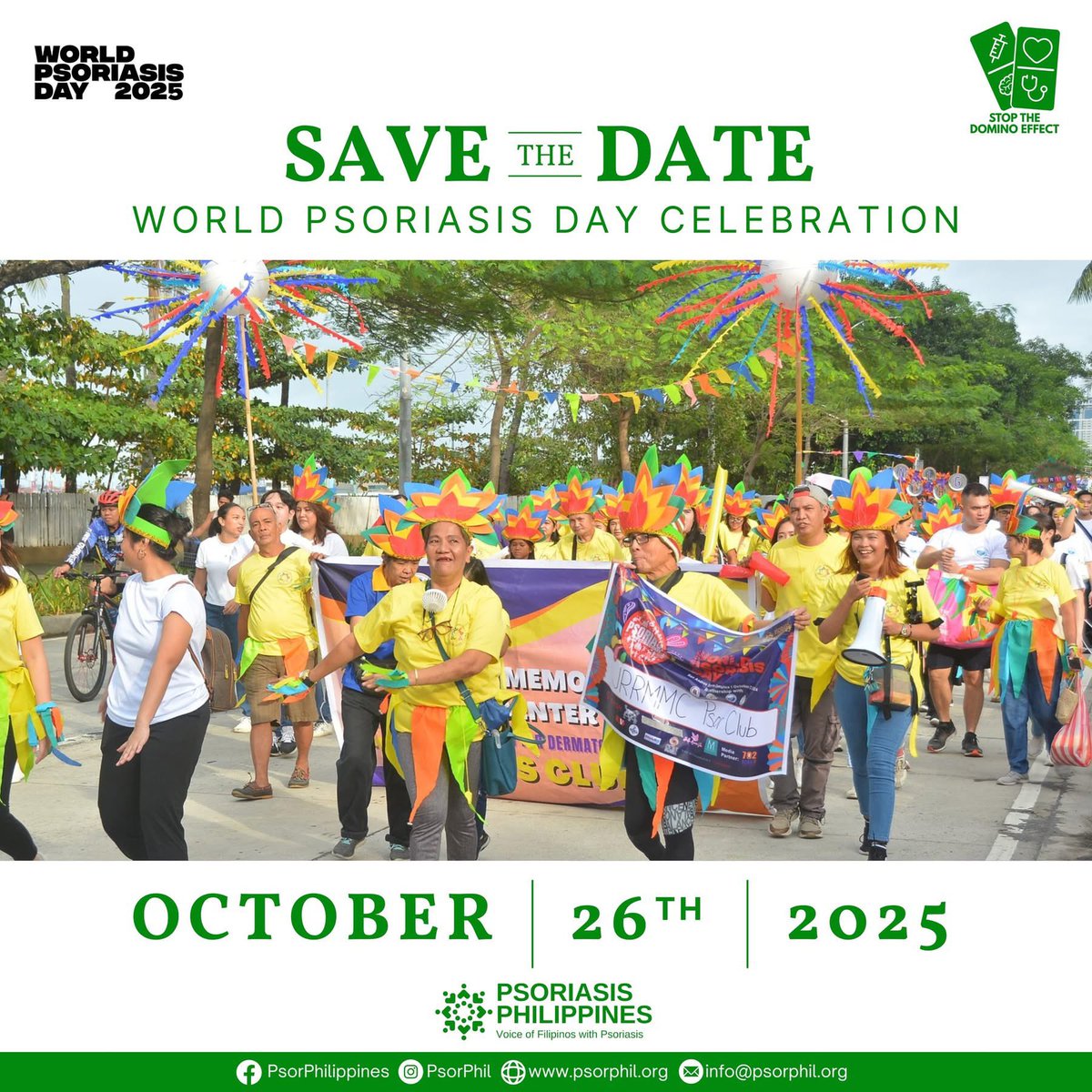 Get ready for World Psoriasis Day Celebration!

Save the date and keep an eye out for upcoming announcements.

#WPD2025 #WorldPsoriasisDay #PsoriasisWarriors #psoriasis #psoriaticarthritis #psoriaticdisease