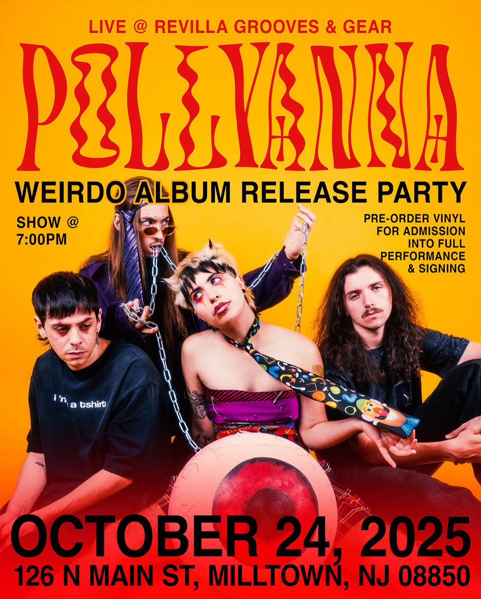 I Surrender Records (@isurrender) on Twitter photo Hey weirdos, do any of you live in NJ?
Don’t miss <a href="/pollyannanj/">POLLYANNA SAYS NEW ALBUM WEIRDO OUT 10/24</a>’s album release party, it’s going to be special.
GET TICKETS: revillagroovesnj.com/product/pre-or… Hey weirdos, do any of you live in NJ?
Don’t miss <a href="/pollyannanj/">POLLYANNA SAYS NEW ALBUM WEIRDO OUT 10/24</a>’s album release party, it’s going to be special.
GET TICKETS: revillagroovesnj.com/product/pre-or…