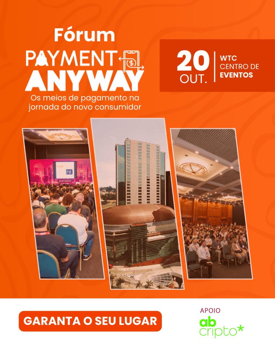 Vem aí o Fórum Payment Anyway, da #CantarinoBrasileiro!

📅 20/10 | 📍 WTC Eventos – SP

A ABcripto apoia oficialmente o evento.

🎟️ Parceiros ABcripto tem 20% de desconto no ingresso (cupom: PANY-25-20-ABCRIPTO) 

conteudo.cantarinobrasileiro.com.br/payment-anyway…