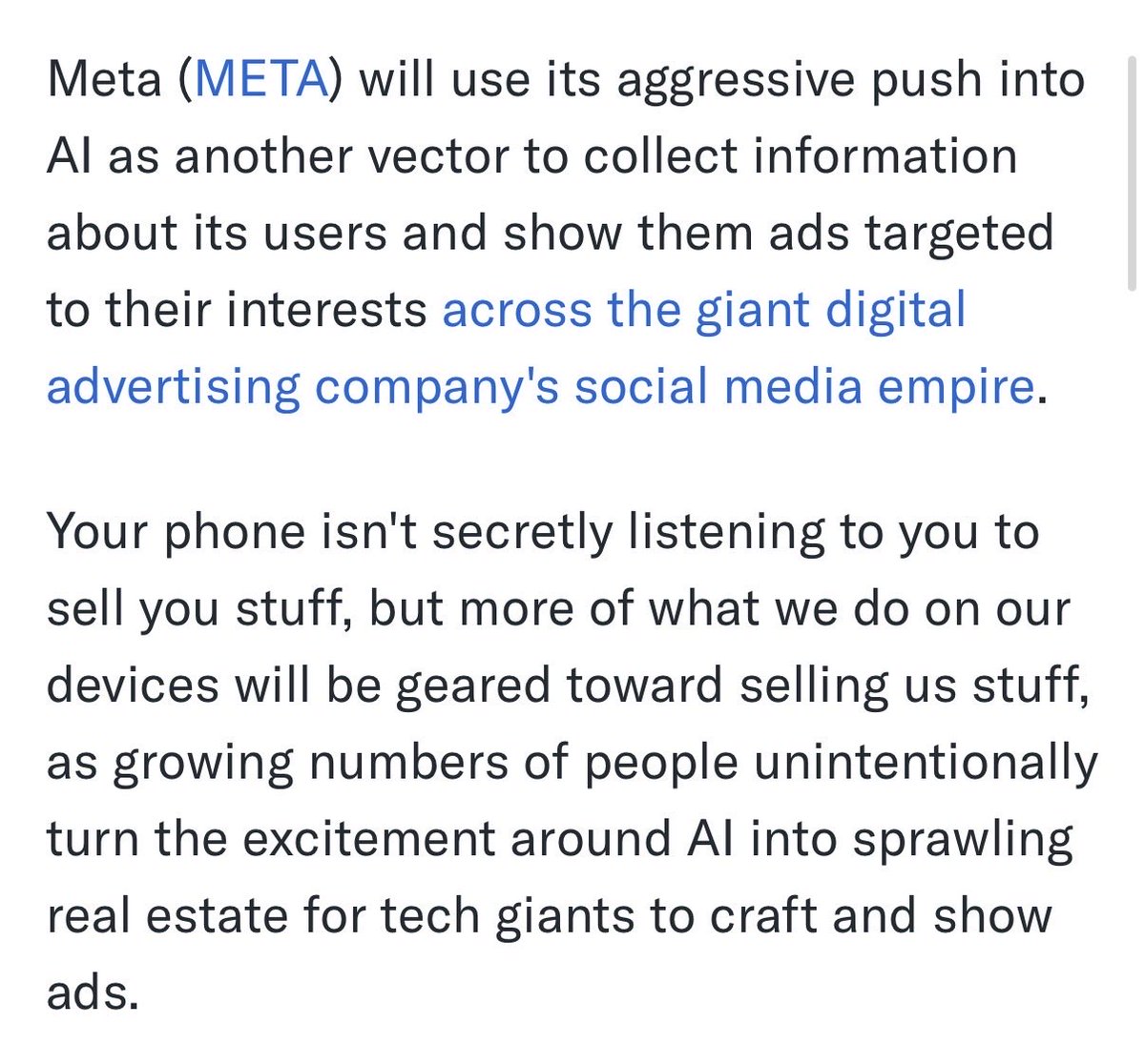 Meta unveils the inevitable turn to AI advertising

“To use a term beloved by the tech world, this c